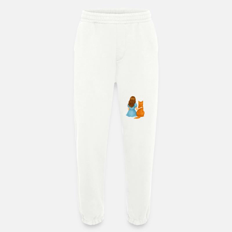 Seelenfreunde – Mädchen & Katze - Heavyweight Jogginghose - made by SPREAD - OFF WHITE