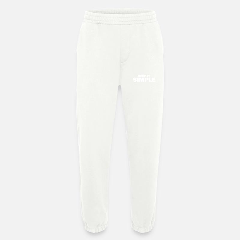 Keep it simple saying - Heavyweight Jogging Pants - made by SPREAD  - OFF WHITE