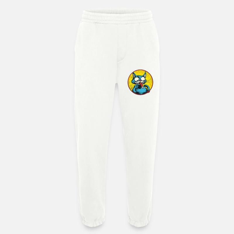 Coole Blaue Antihelden-Katze - Heavyweight Jogginghose - made by SPREAD  - OFF WHITE