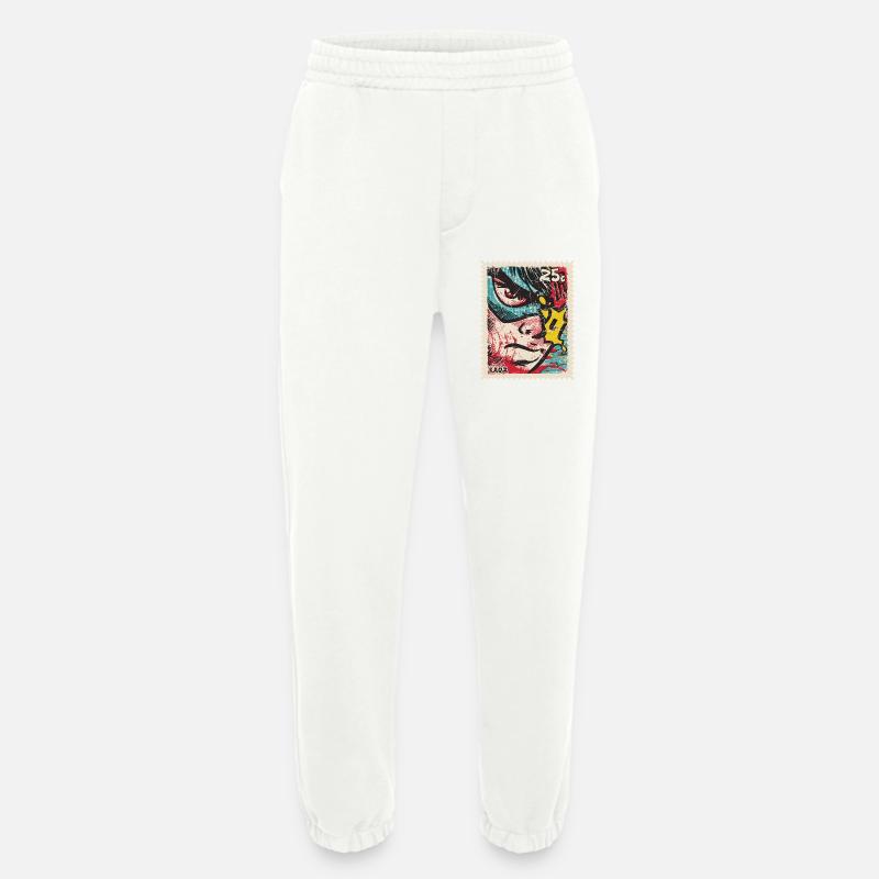 Comic-Held als Retro-Briefmarke - Heavyweight Jogginghose - made by SPREAD  - OFF WHITE