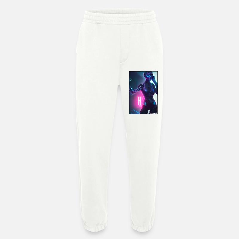 Robot Future Science Sci-Fi Machine - Heavyweight Jogging Pants - made by SPREAD  - OFF WHITE
