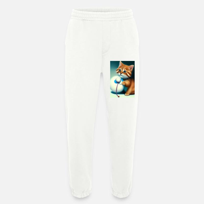 Petit bébé chat mignon - Pantalon de jogging bio épais fabriqué en UE - OFF WHITE