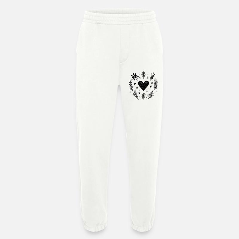 Herz mit Zweigen - Heavyweight Jogginghose - made by SPREAD  - OFF WHITE