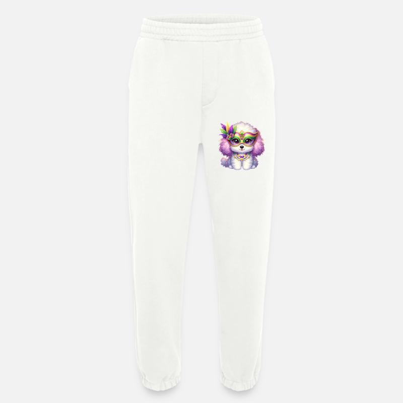 Mardi Gras Poodle Design - Heavyweight Jogging Pants - made by SPREAD  - OFF WHITE