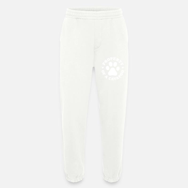 Propriété d’un Cavapoo - Pantalon de jogging bio épais fabriqué en UE - OFF WHITE