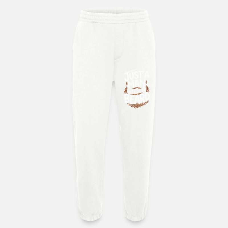 Beard Mustache Bearded Men - Heavyweight Jogging Pants - made by SPREAD  - OFF WHITE