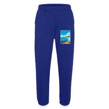 Swanage England Uk Vintage Reiseplakat Souvenir - Heavyweight Jogginghose - made by SPREAD  - Iconic Blue - Vorne