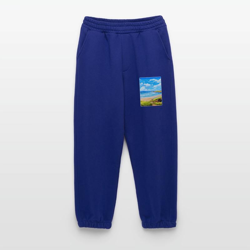 Constantine Bay, Cornouailles, Angleterre, Royaume-Uni, Affiche de voyage Pantalon de jogging bio épais fabriqué en UE