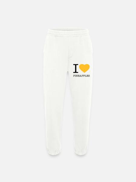 J’AIME LES ANANAS Ananas - Pantalon de jogging bio épais fabriqué en UE - OFF WHITE