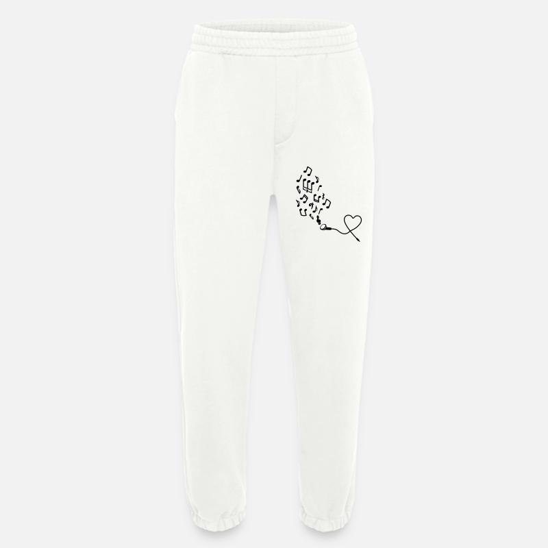 Kopfhörer mit Noten - Heavyweight Jogginghose - made by SPREAD  - OFF WHITE