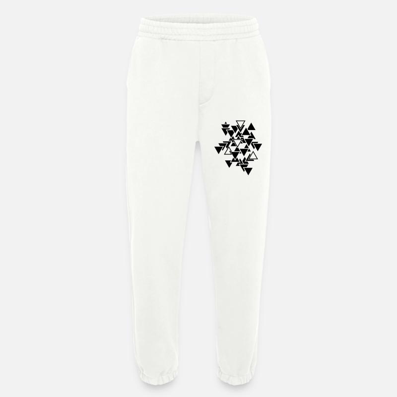 Triangles graphic pattern - Heavyweight Jogging Pants - made by SPREAD  - OFF WHITE