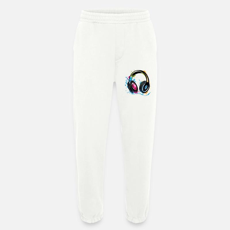 bunter Graffiti Kopfhörer - Heavyweight Jogginghose - made by SPREAD  - OFF WHITE