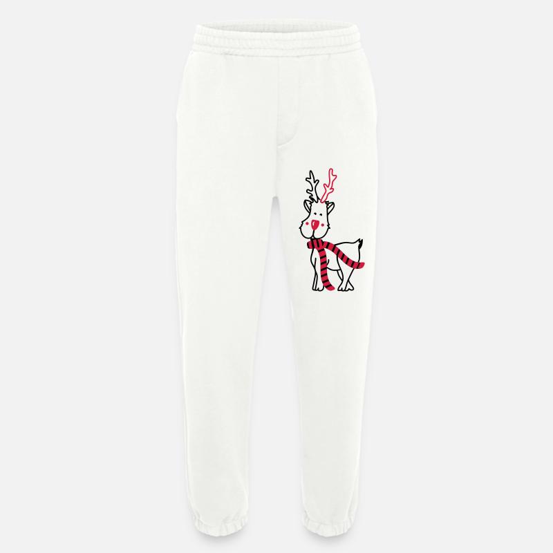 Rentier mit Schal - Heavyweight Jogginghose - made by SPREAD  - OFF WHITE