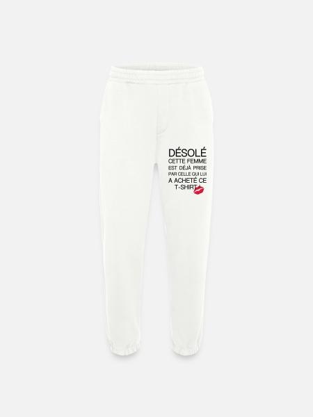 desole femme prise - Pantalon de jogging bio épais fabriqué en UE - OFF WHITE
