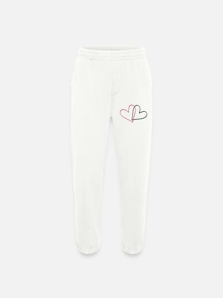 Herzen Herz Geschenkidee Partnerlook - Heavyweight Jogginghose - made by SPREAD  - OFF WHITE