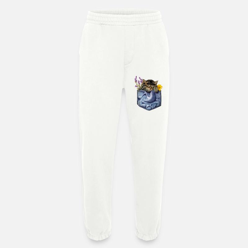 Kätzchen in der Tasche - Heavyweight Jogginghose - made by SPREAD  - OFF WHITE
