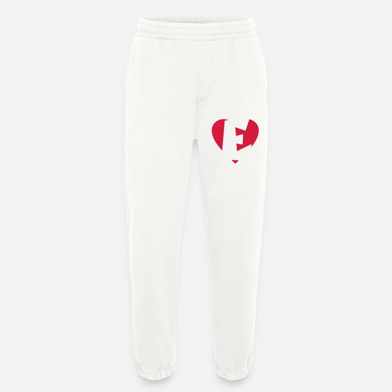 Heart E - I love E - Heavyweight Jogging Pants - made by SPREAD  - OFF WHITE