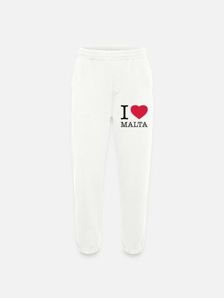 I LOVE MALTA - Heavyweight Jogging Pants - made by SPREAD  - OFF WHITE