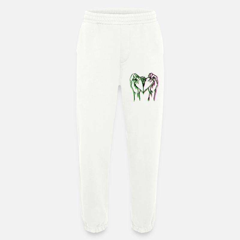 Neon Herzhand Silhouette - Heavyweight Jogginghose - made by SPREAD  - OFF WHITE