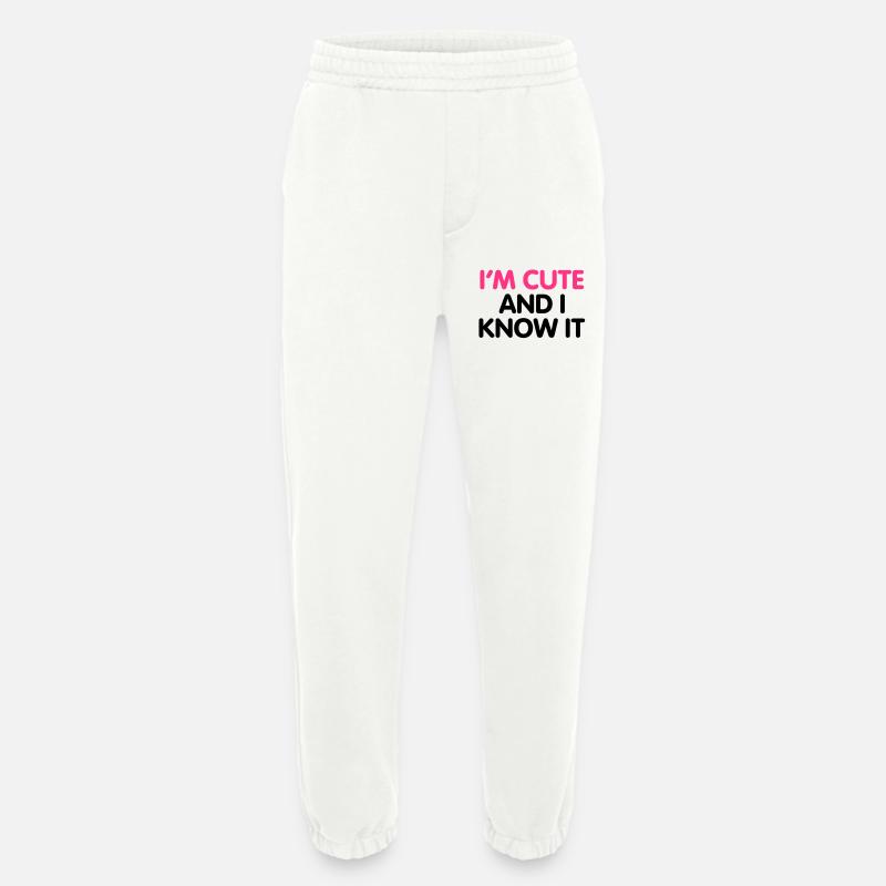 I'm cute and i know it - Heavyweight Jogging Pants - made by SPREAD  - OFF WHITE