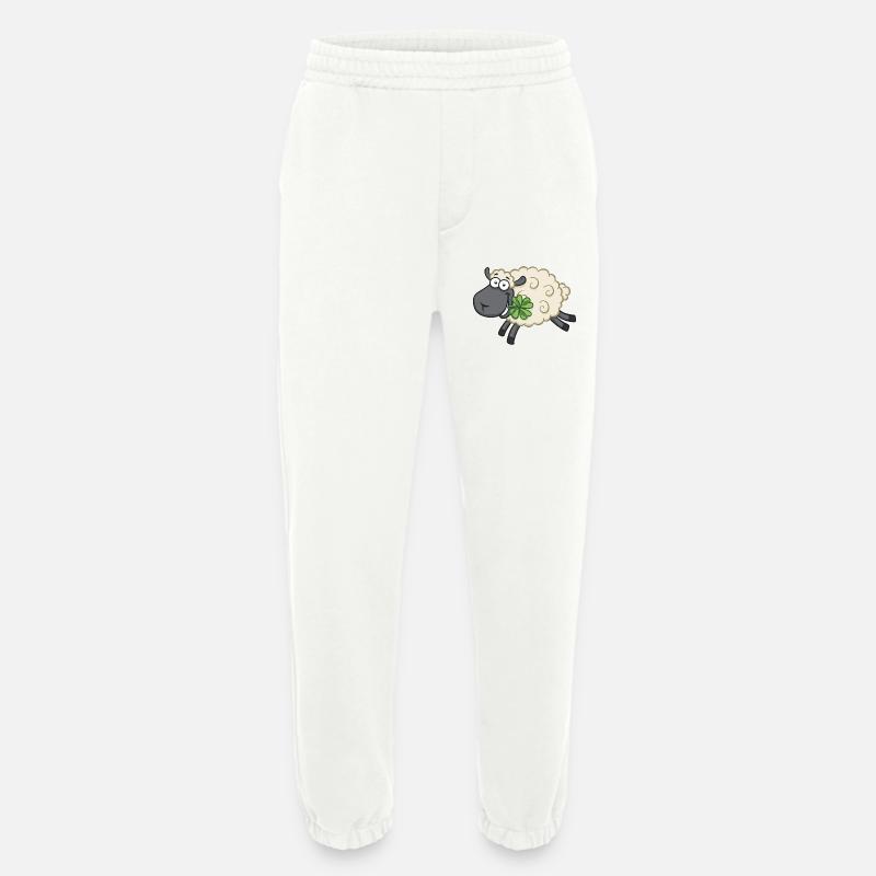 Glücksschaf mit Kleeblatt Glück Schaf - Heavyweight Jogginghose - made by SPREAD  - OFF WHITE