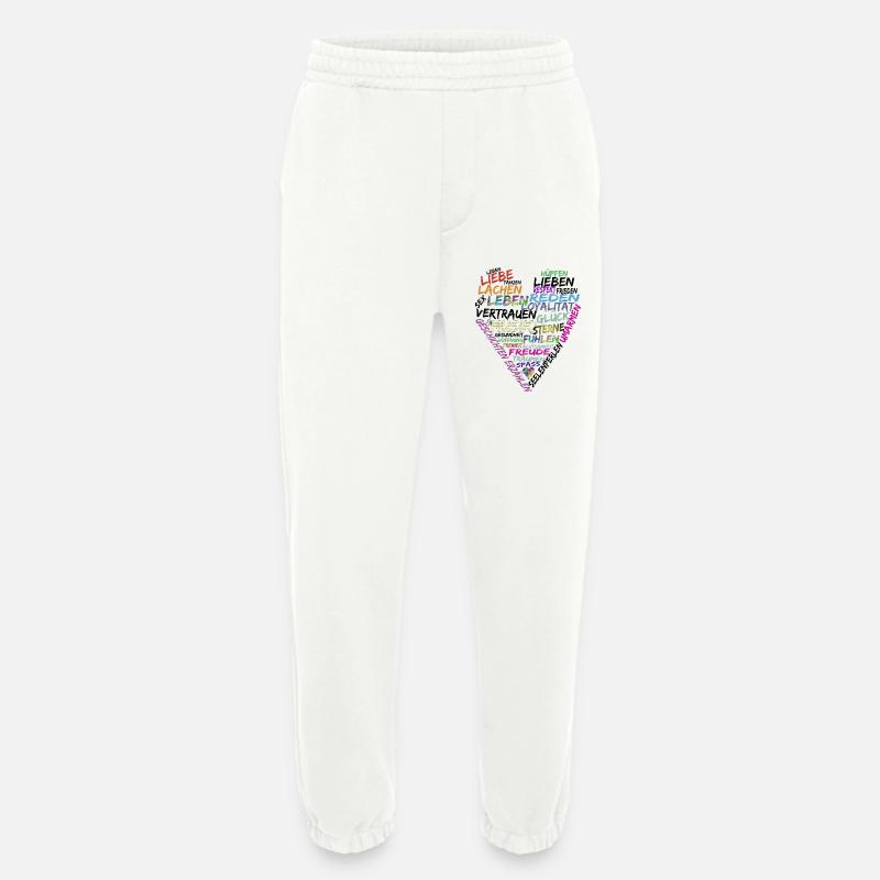 Herz Text - Heavyweight Jogginghose - made by SPREAD  - OFF WHITE