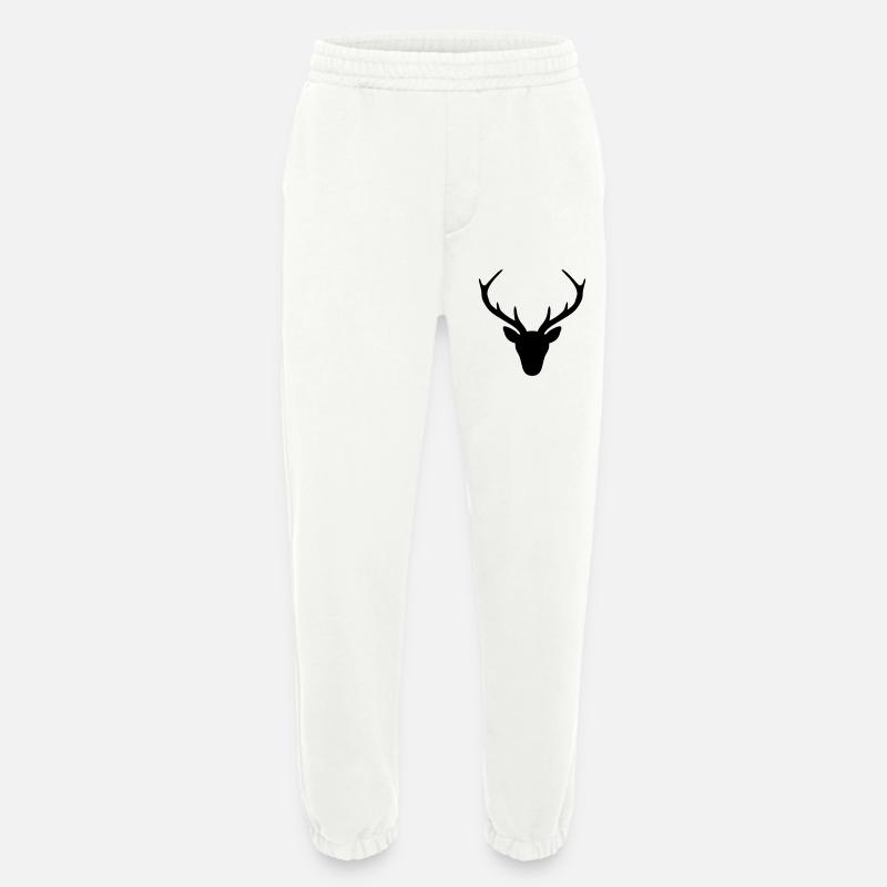 Hirsch Geweih Silhouette Jagd Jäger Geschenk - Heavyweight Jogginghose - made by SPREAD  - OFF WHITE