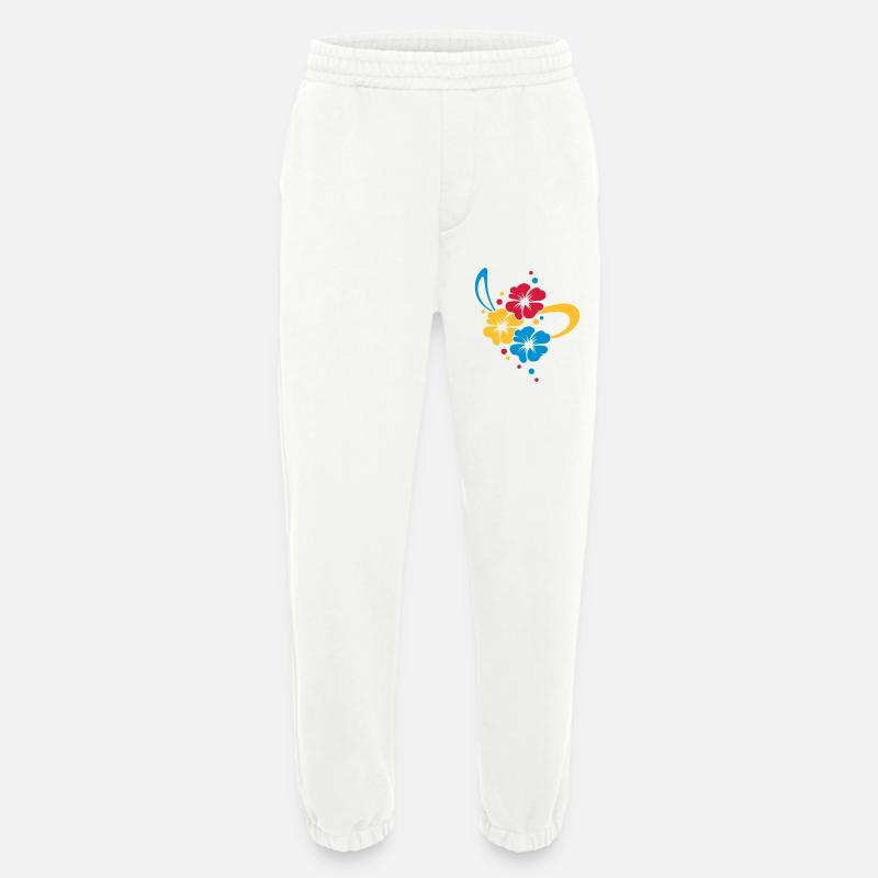 Blumenbouquet mit Schleife - Heavyweight Jogginghose - made by SPREAD - OFF WHITE