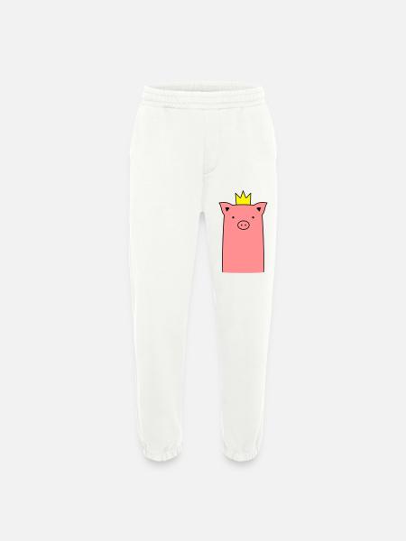 Sow piglet piggy with crown gift - Heavyweight Jogging Pants - made by SPREAD  - OFF WHITE