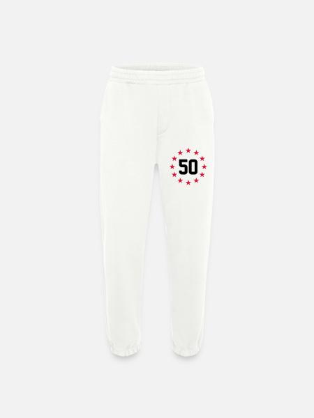50 ans - Pantalon de jogging bio épais fabriqué en UE - OFF WHITE