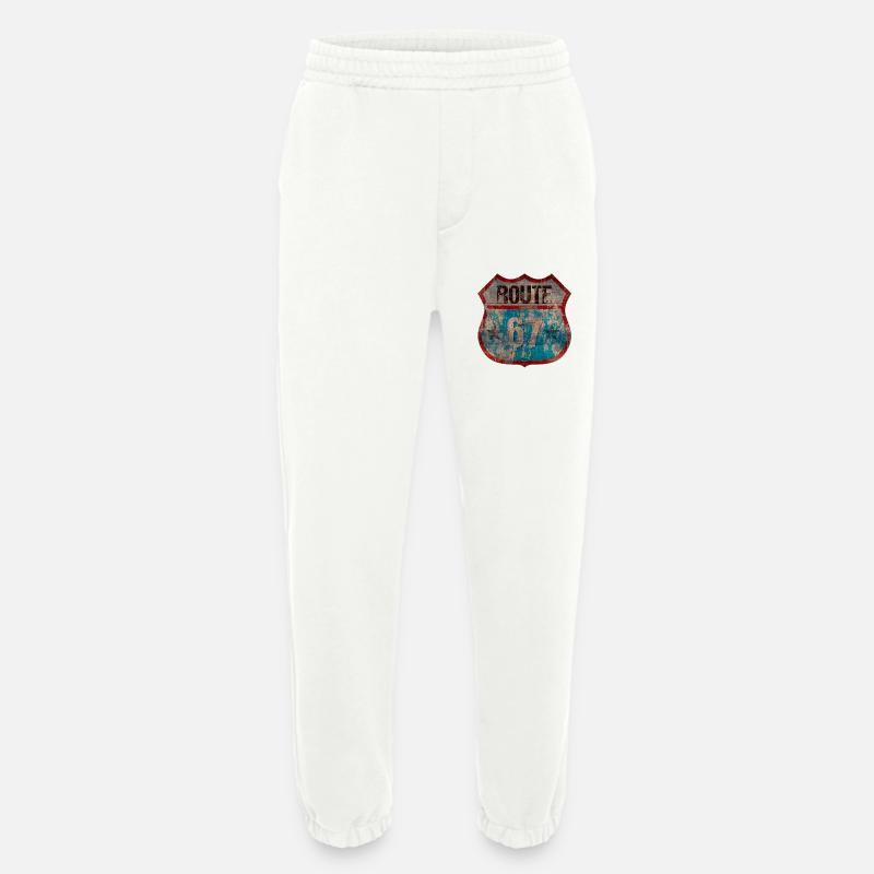 Rustic Route 67 Schild Design - Heavyweight Jogginghose - made by SPREAD  - OFF WHITE