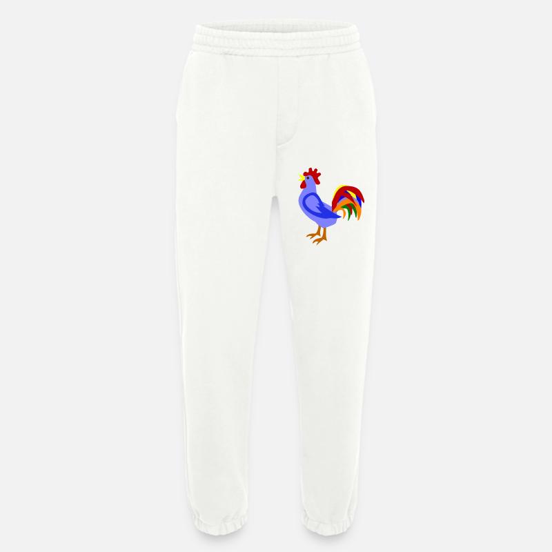 Farbenfroher Hahn im Kunstdesign - Heavyweight Jogginghose - made by SPREAD  - OFF WHITE