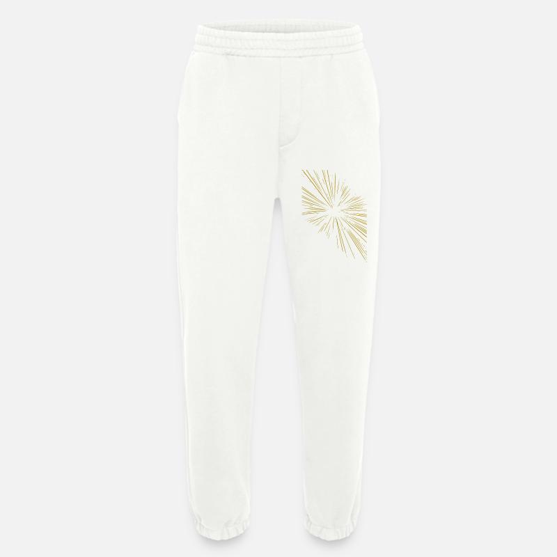 Abstract rays / gold / pattern / line - Heavyweight Jogging Pants - made by SPREAD  - OFF WHITE