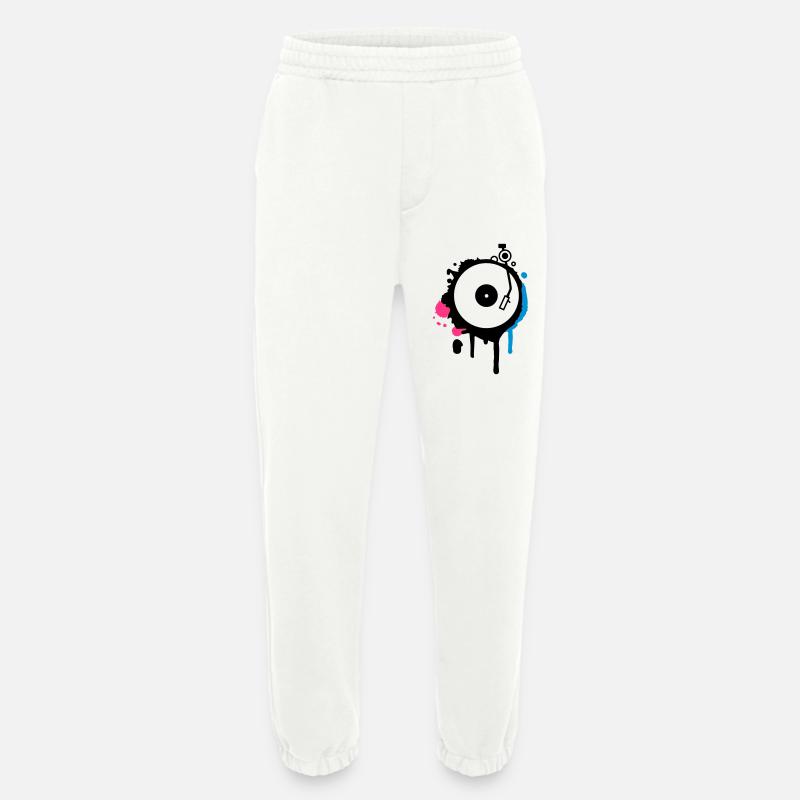 Turntable Graffiti - Heavyweight Jogging Pants - made by SPREAD  - OFF WHITE
