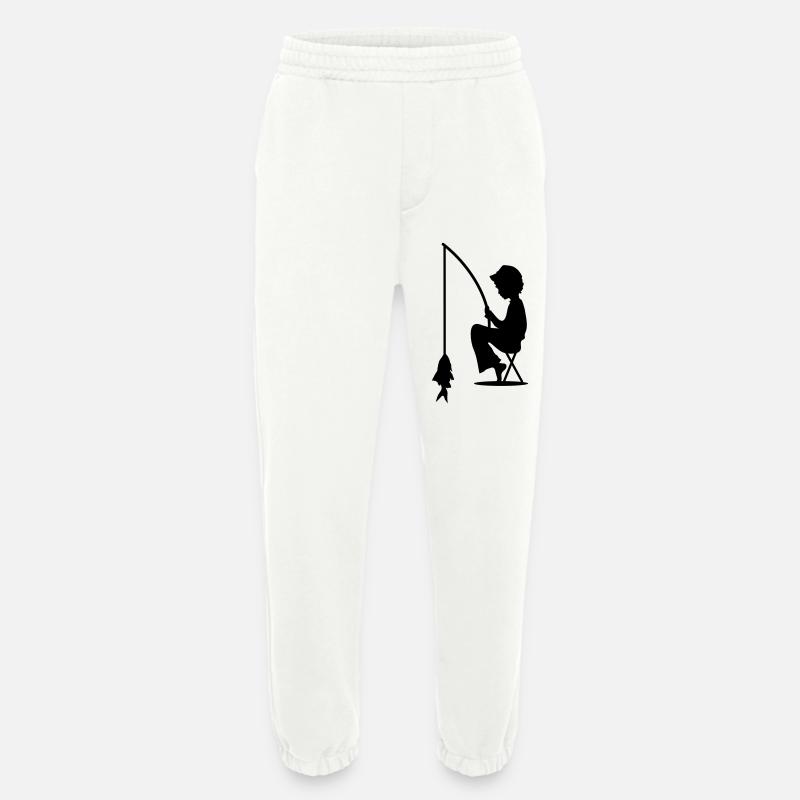 Junge angelt einen Fisch - Heavyweight Jogginghose - made by SPREAD  - OFF WHITE