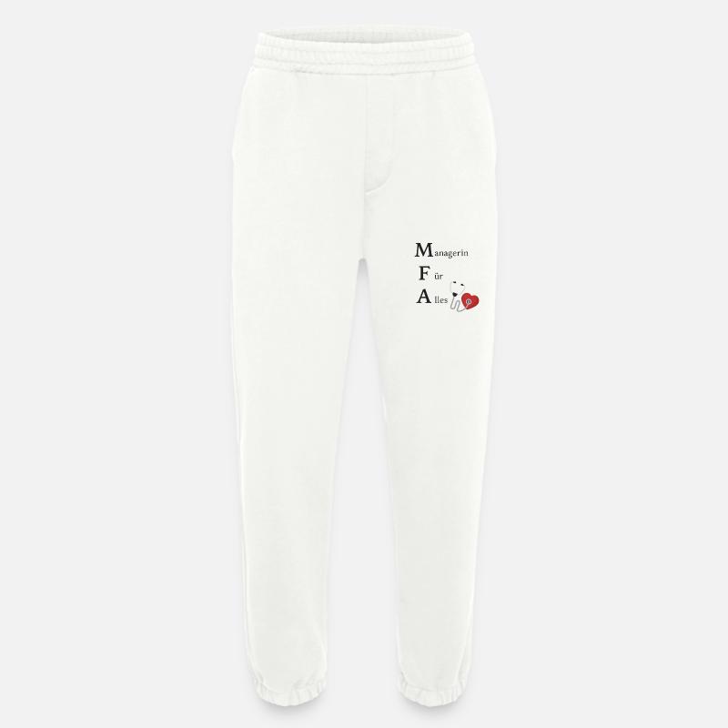 Manager per tutto! MAE / assistente medico - Pantaloni sportivi ecologici Heavyweight Made in UE - OFF WHITE