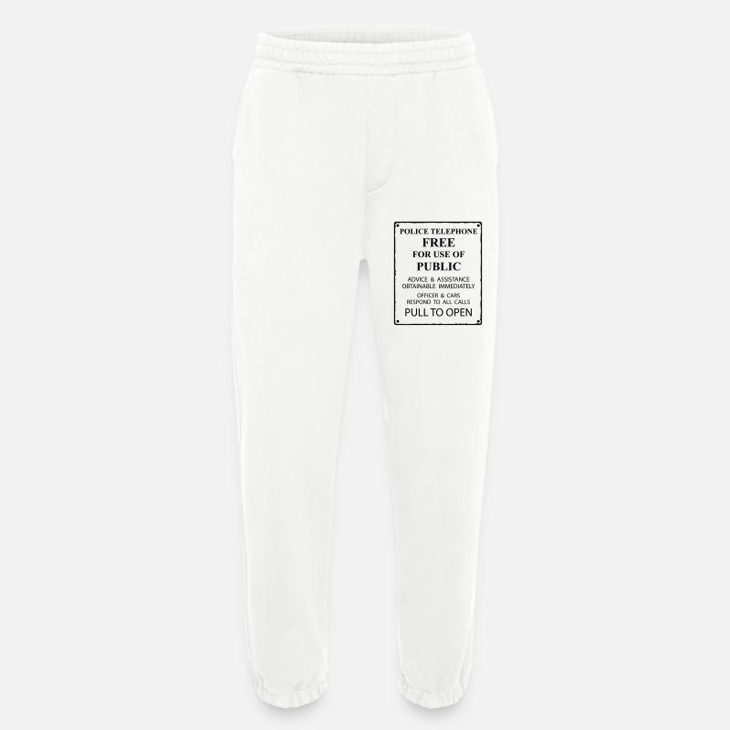 police box text - Heavyweight Jogginghose - made by SPREAD  - OFF WHITE