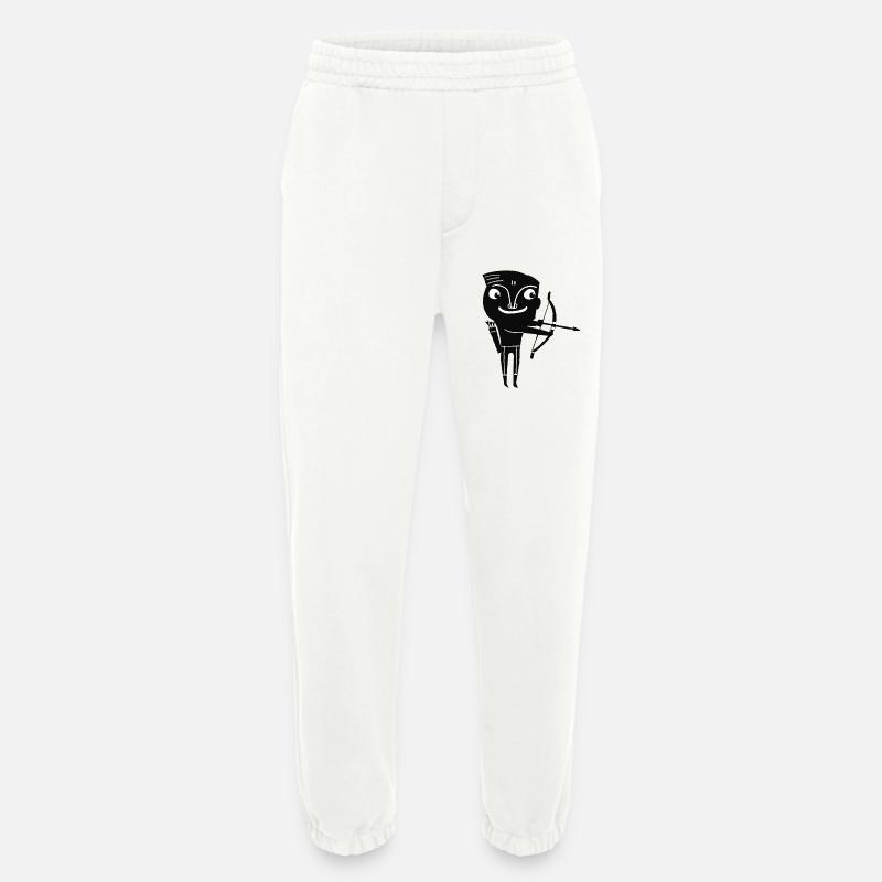 Schwarzweiß Doodle Bogenschütze - Heavyweight Jogginghose - made by SPREAD  - OFF WHITE