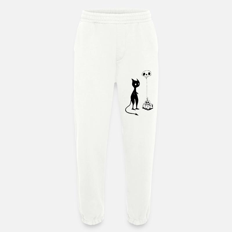 Cat gift skull devil evil - Heavyweight Jogging Pants - made by SPREAD  - OFF WHITE