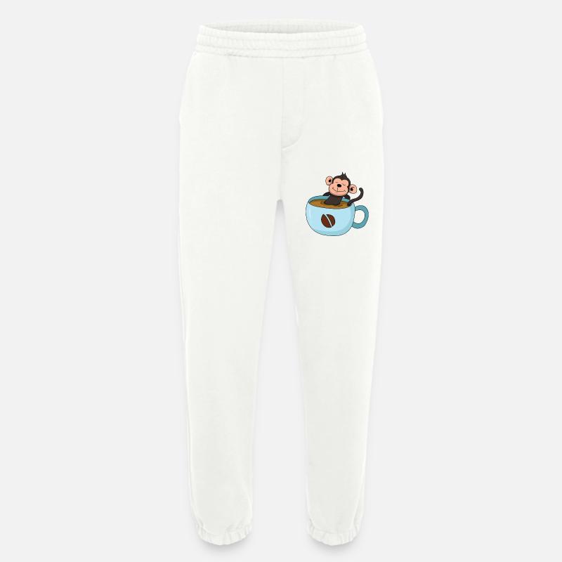 Kaffee-Äffchen - Heavyweight Jogginghose - made by SPREAD  - OFF WHITE