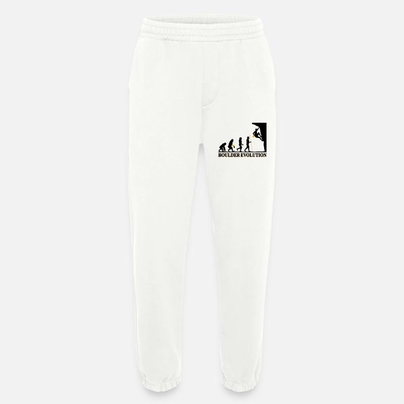 Boulder Evolution Klettern Bergsteigen Spruch - Heavyweight Jogginghose - made by SPREAD  - OFF WHITE
