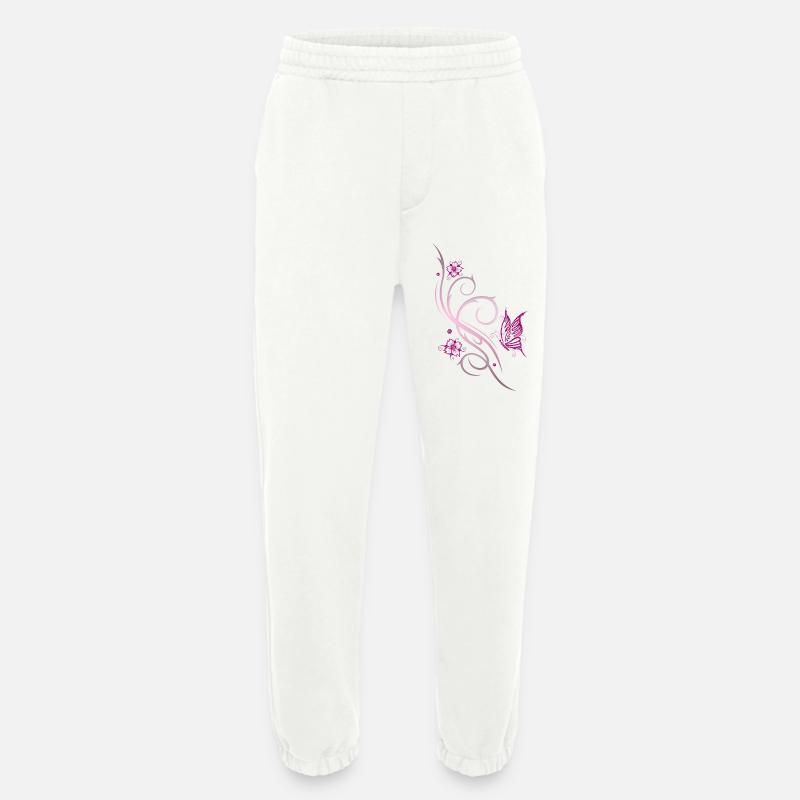 Blumen Kirschblüten Schmetterling - Heavyweight Jogginghose - made by SPREAD  - OFF WHITE
