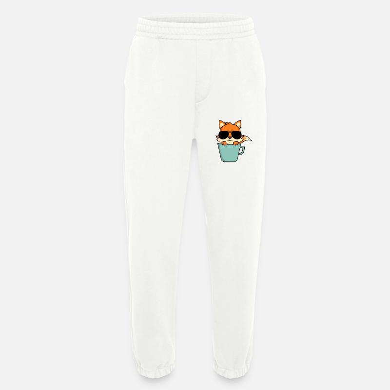 Cool fox in coffee cup - Heavyweight Jogging Pants - made by SPREAD  - OFF WHITE
