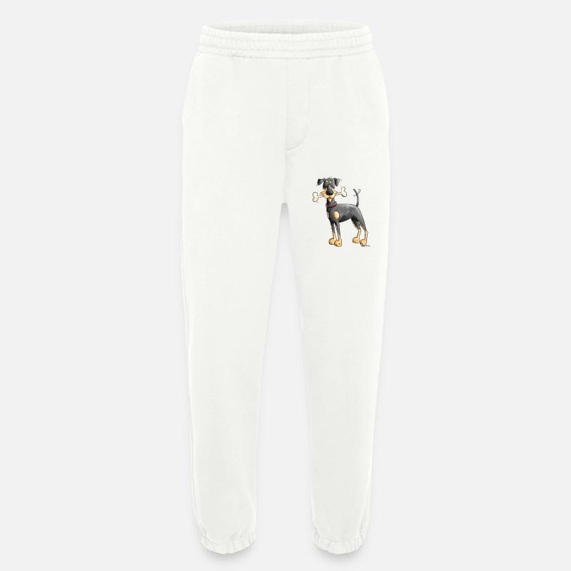 Dobermann Oder Pinscher mit Knochen - Heavyweight Jogginghose - made by SPREAD  - OFF WHITE