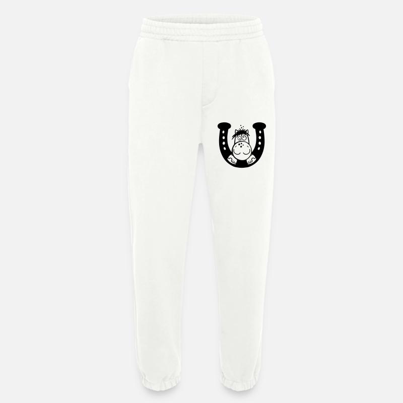 Pferd auf Hufeisen - Heavyweight Jogginghose - made by SPREAD  - OFF WHITE