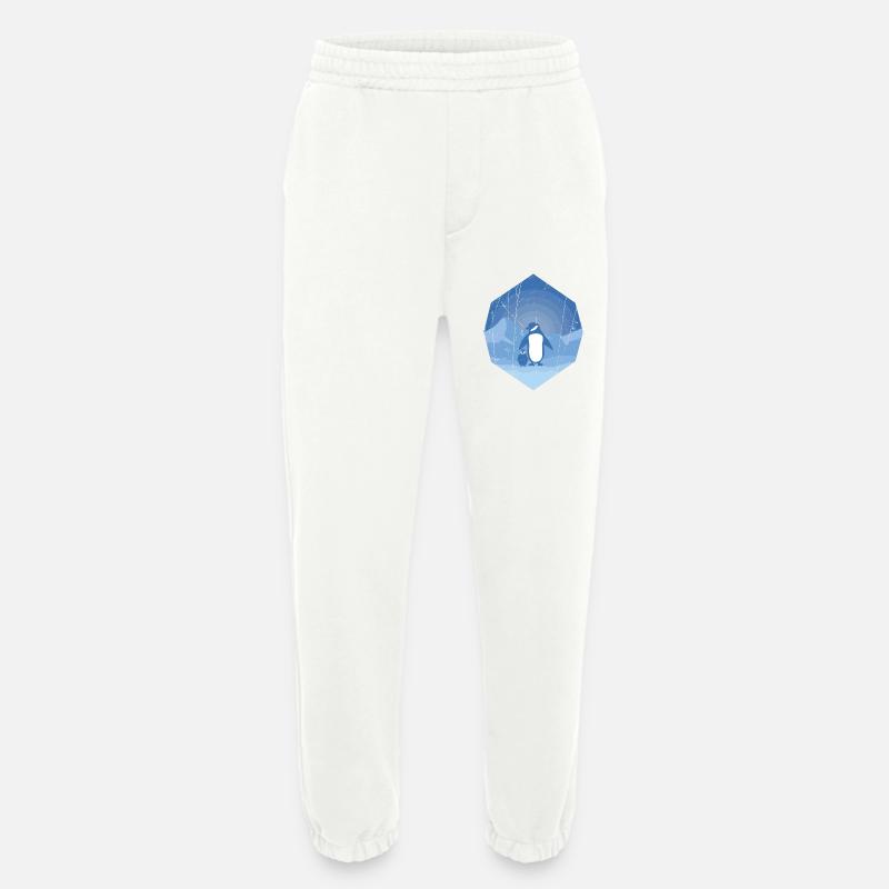 Pinguin Mutter mit Pinguin Baby - Heavyweight Jogginghose - made by SPREAD  - OFF WHITE
