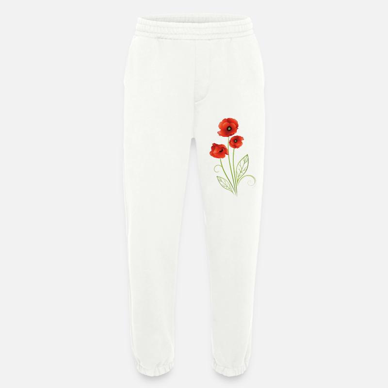 Rote Mohnblumen Mohn Sommer - Heavyweight Jogginghose - made by SPREAD  - OFF WHITE
