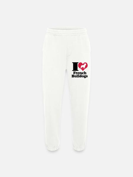 I Love French Bulldogs ... / + - Heavyweight Jogging Pants - made by SPREAD - OFF WHITE