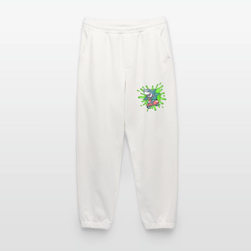 Shark Funny Moped Moped Roller Comic Heavyweight Jogging Pants - made by SPREAD 