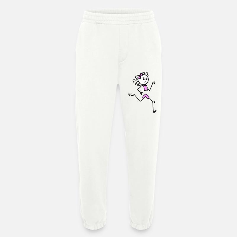 Ich laufe, Läufermädchen mit Fliege - Heavyweight Jogginghose - made by SPREAD  - OFF WHITE